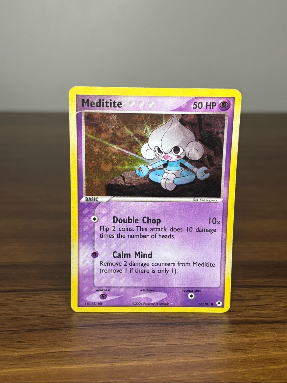 Meditite Pokemon TCG EX Hidden Legends Holo 65/101